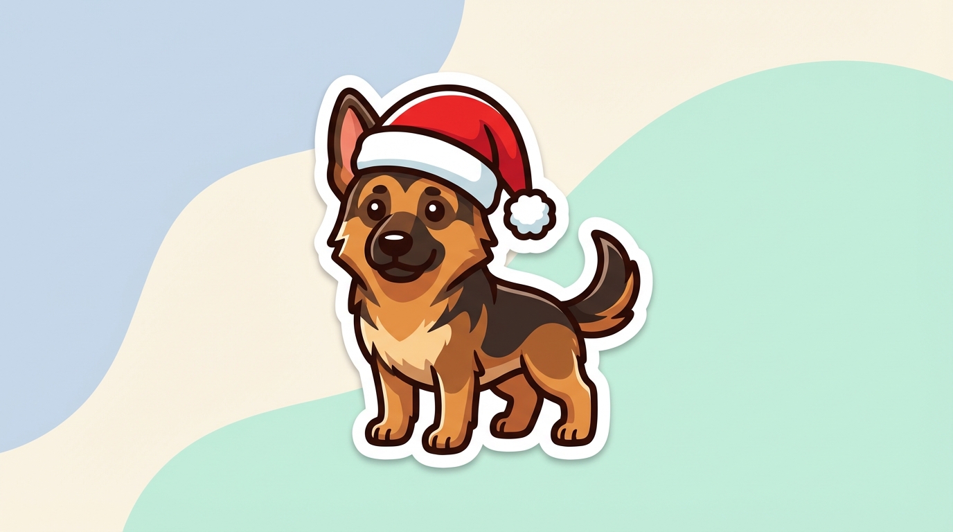 free german shepherd christmas svg festive dog cut file for cricut silhouette commercial use hero banner - Free SVG