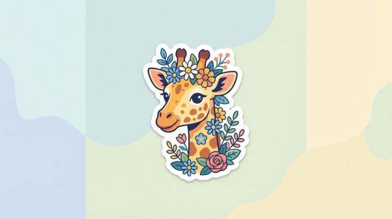 Free Giraffe Flowers SVG – Floral Animal Design for Cricut & Silhouette