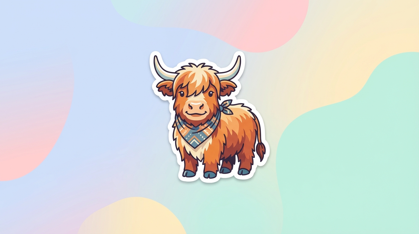 free highland cow svg adorable bandana design for cricut silhouette hero banner - Free SVG