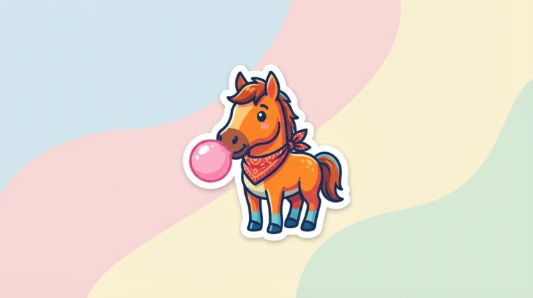Free Horse SVG – Bandana & Bubble Gum Design for Cricut (Commercial Use)