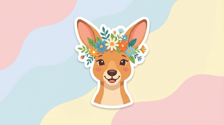 Free Kangaroo SVG – Floral Crown Design for Cricut & Silhouette