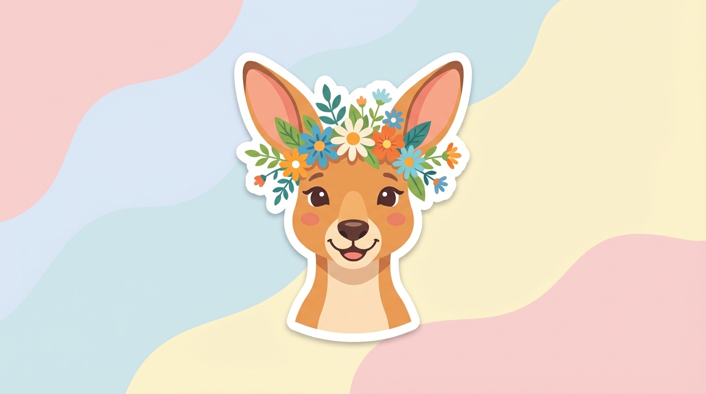 free kangaroo svg floral crown design for cricut silhouette hero banner - Free SVG