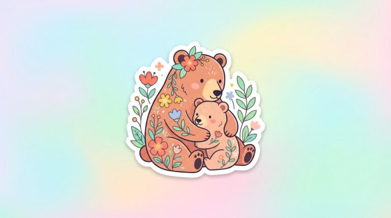 Free Mama Bear SVG – Floral Cub Design for Cricut & Silhouette