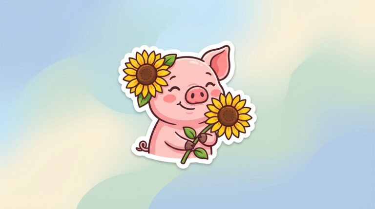 Free Pig With Sunflower SVG – Cute Design for Cricut & Silhouette