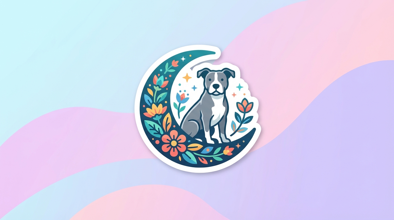 free pitbull svg floral moon design for cricut silhouette hero banner - Free SVG