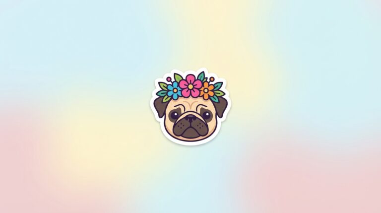 Free Pug SVG – Floral Dog Design for Cricut & Silhouette