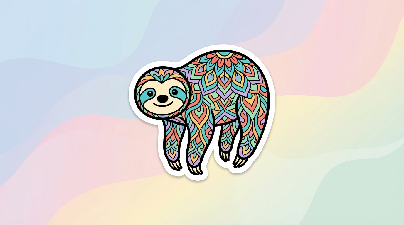 free sloth mandala svg zentangle design for cricut silhouette hero banner - Free SVG