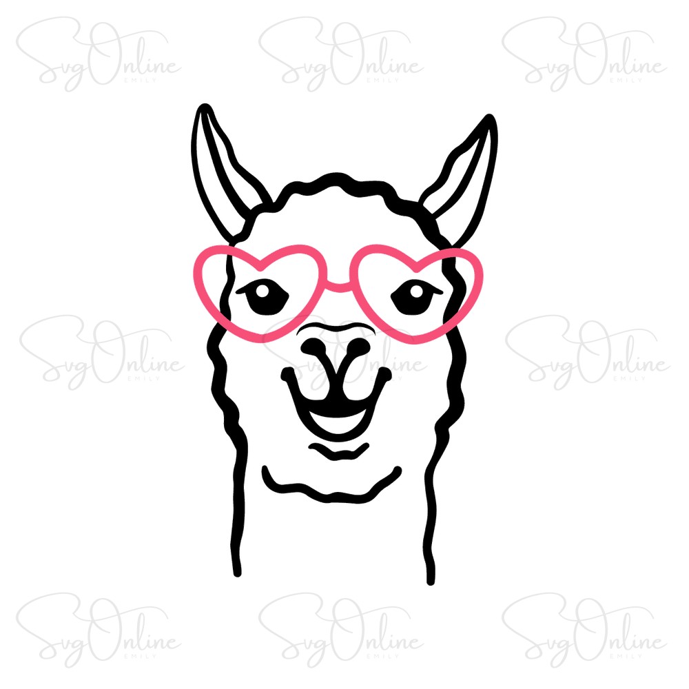 funny llama with glasses no prob svg design - Free SVG