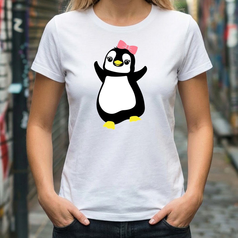 girl penguin svg tshirt mockup kids shirt - Free SVG