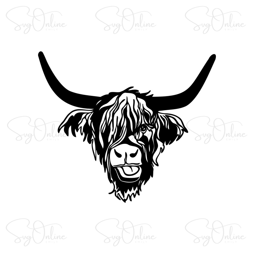 highland cow floral svg free download - Free SVG