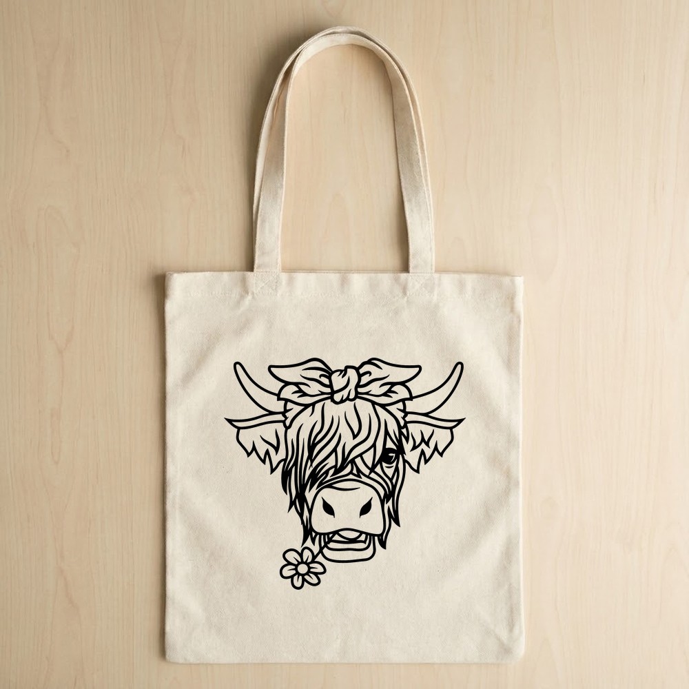 highland heifer bandana svg tote bag mockup 1 - Free SVG