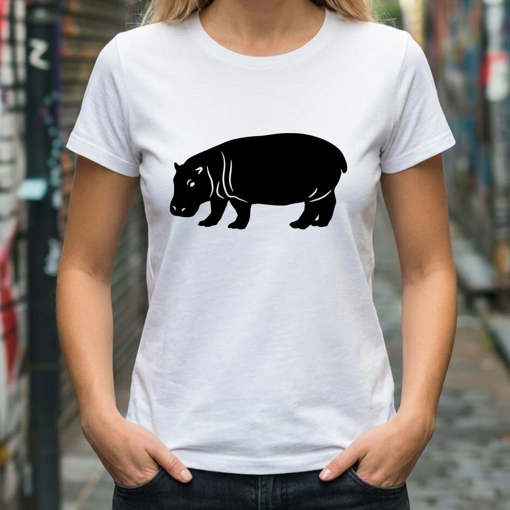 hippo svg design on tee shirt mockup free download - Free SVG