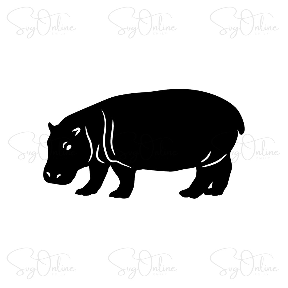 hippopotamus silhouette svg free download safari animal clipart - Free SVG