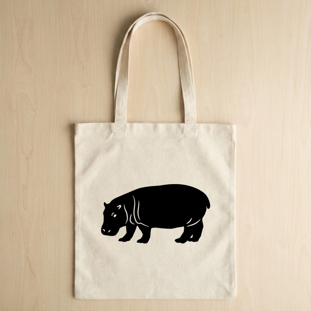hippopotamus svg tote bag mockup free safari clipart - Free SVG