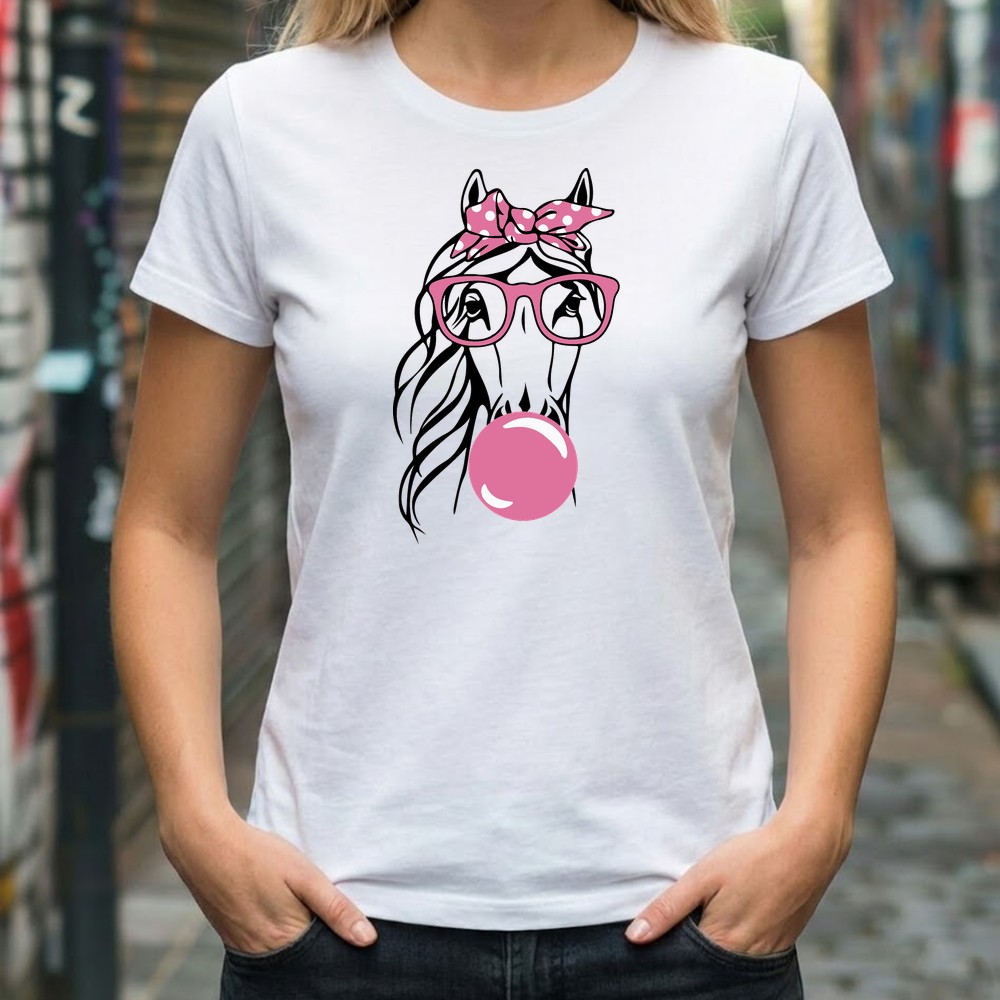 horse bandana bubble gum svg tshirt mockup - Free SVG