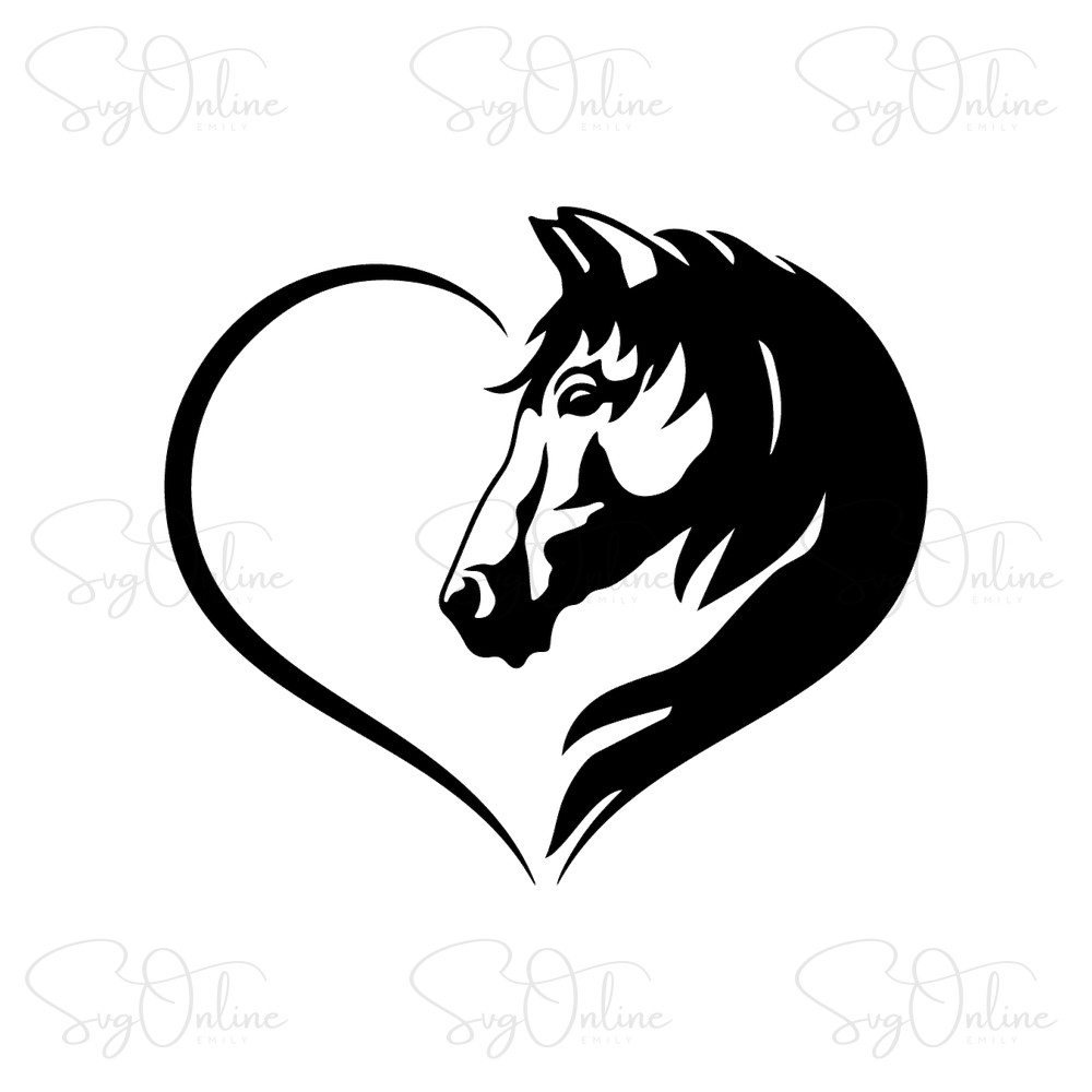 horse heart silhouette svg free download - Free SVG