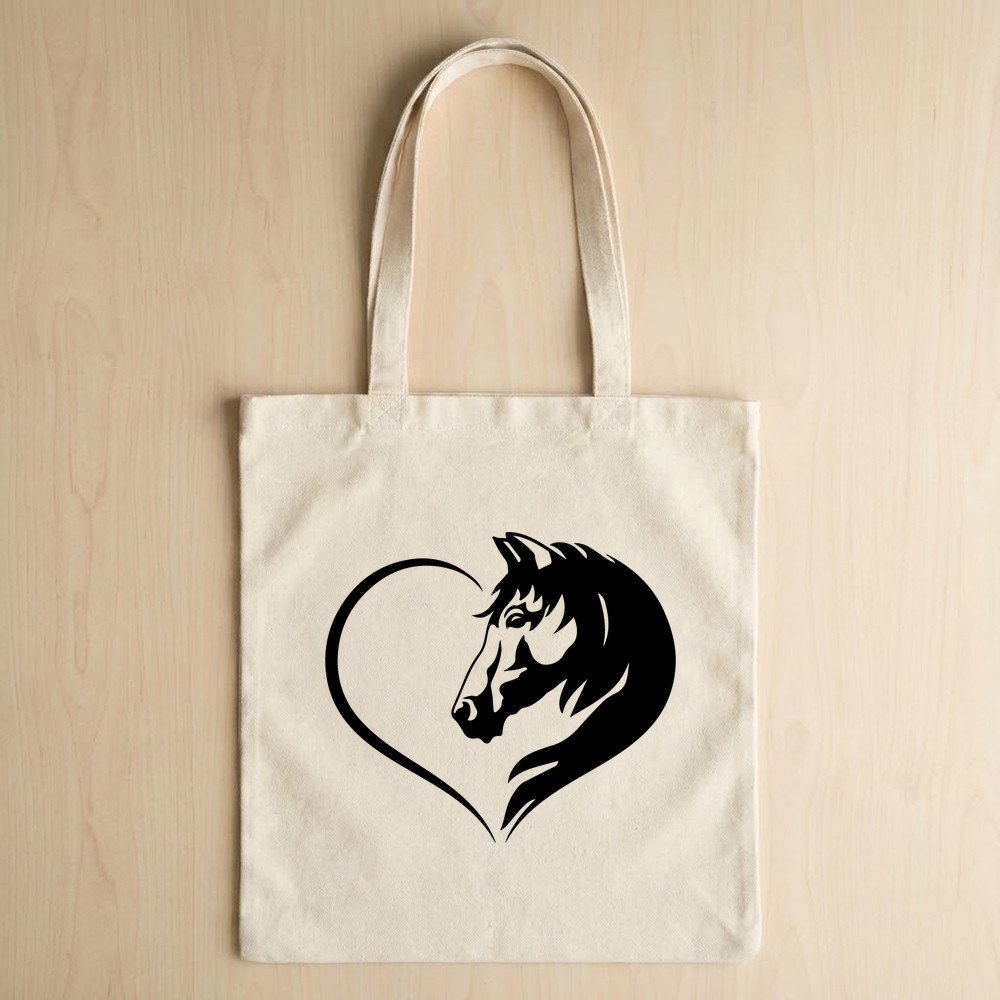 horse heart svg tote bag mockup design - Free SVG