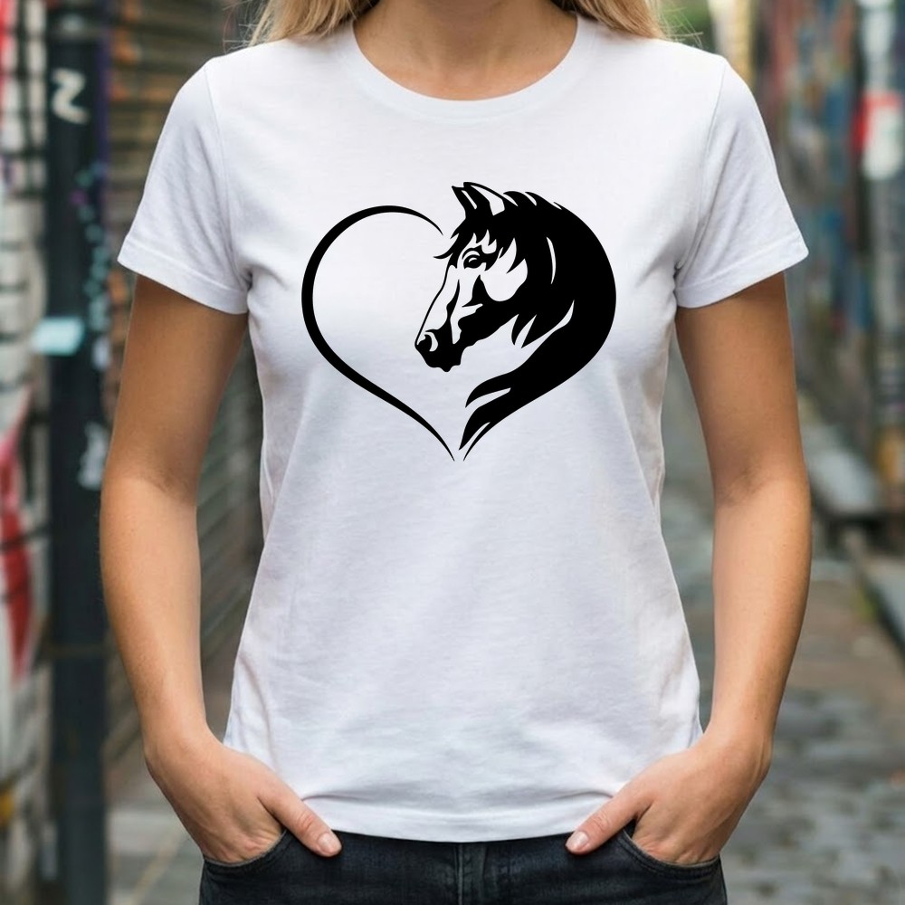 horse heart svg tshirt mockup design - Free SVG