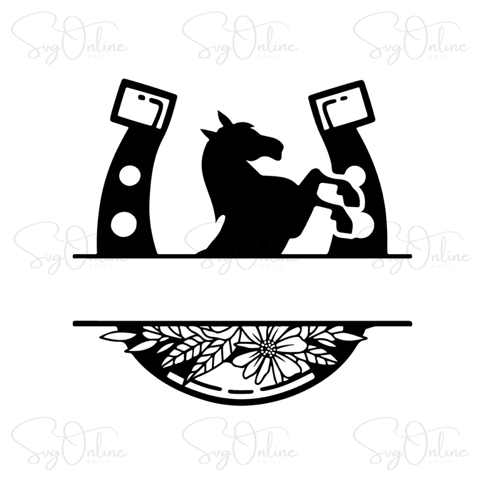 horse shoe name frame svg free download - Free SVG