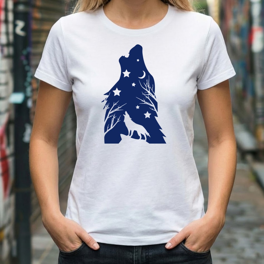 howling wolf svg t shirt mockup design - Free SVG