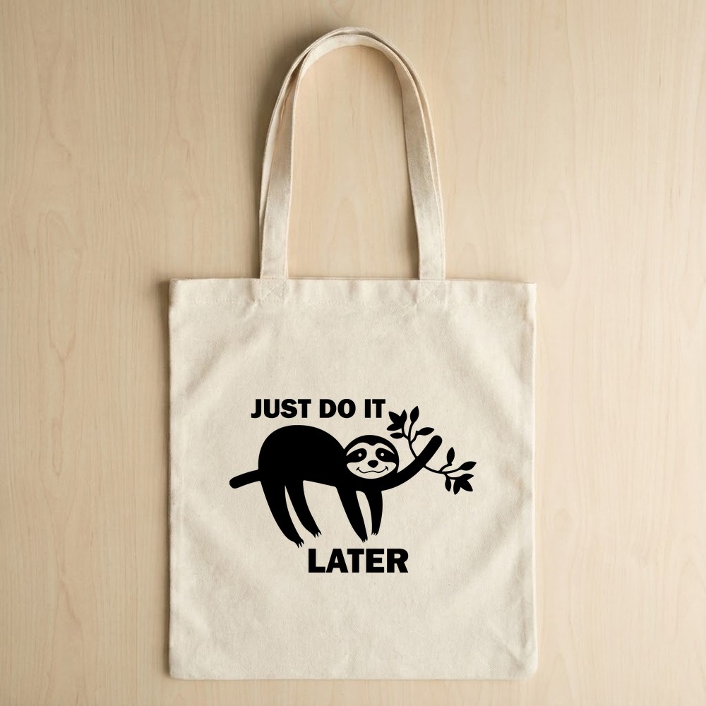 just do it later sloth svg tote bag mockup - Free SVG