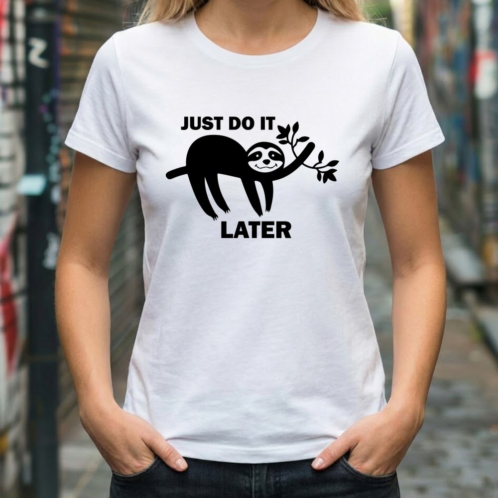 just do it later sloth svg tshirt mockup - Free SVG
