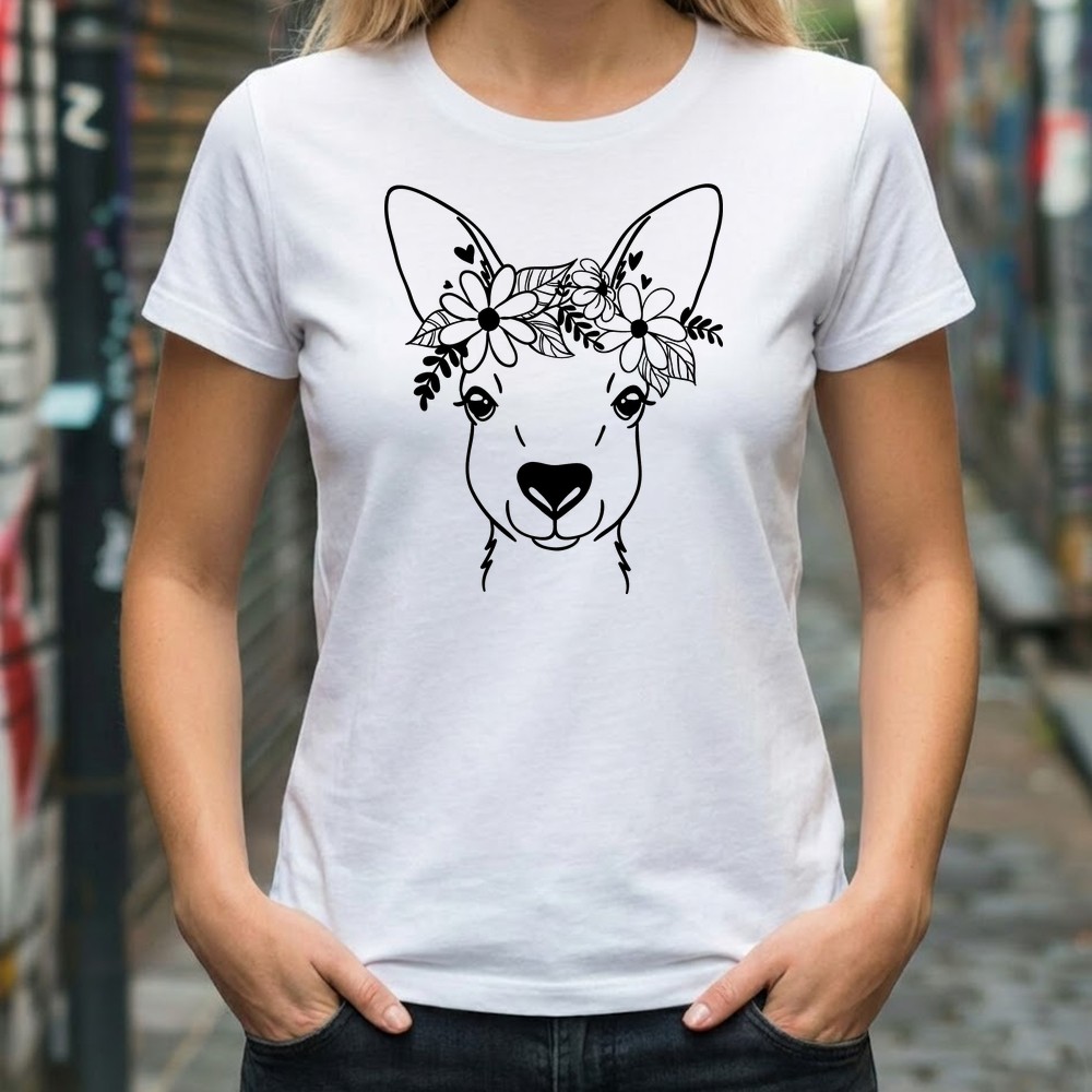 kangaroo floral crown svg tshirt mockup - Free SVG