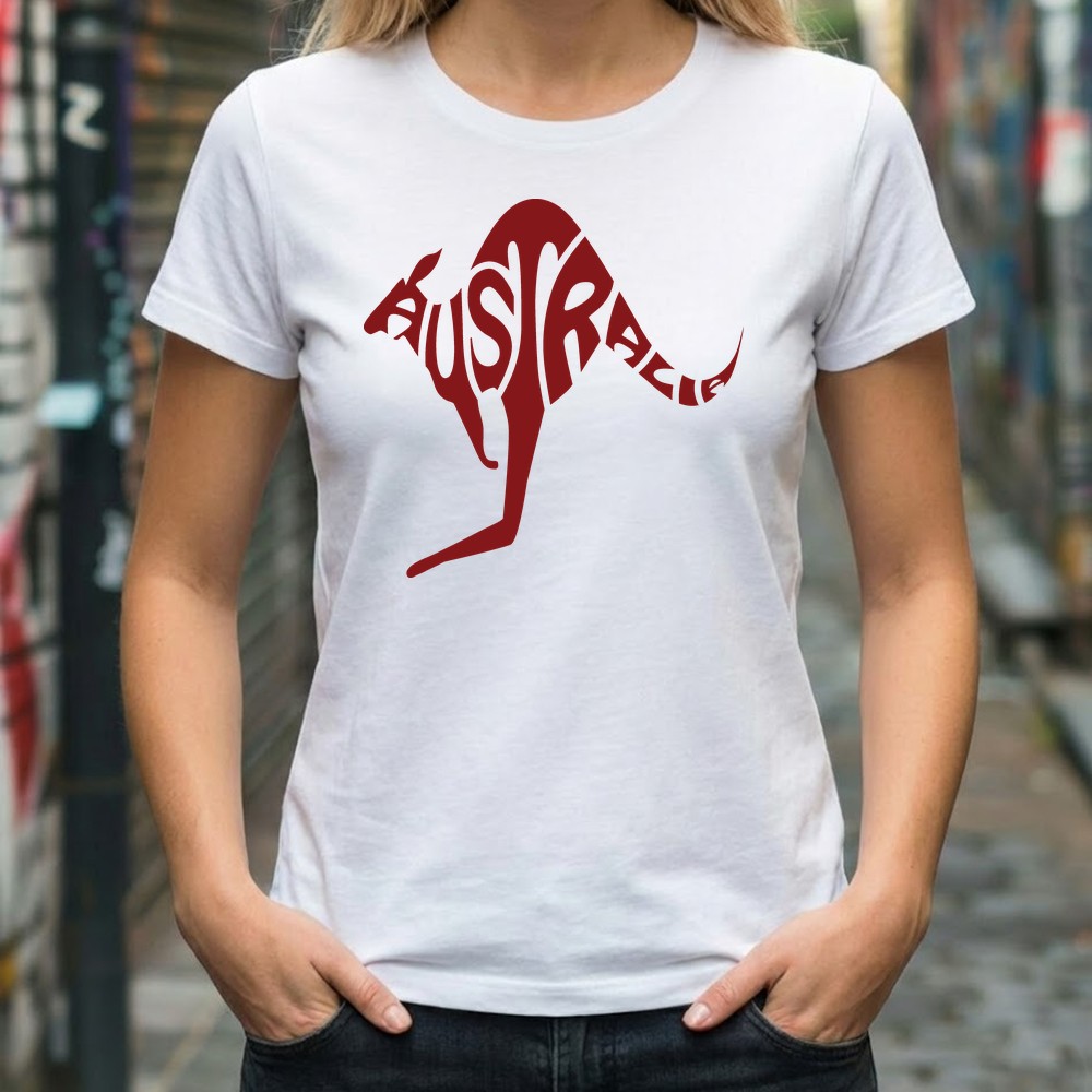 kangaroo svg design on tee shirt mockup australia animal - Free SVG