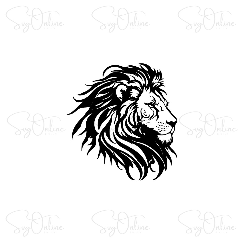 lion head svg free download cute lion silhouette vector - Free SVG