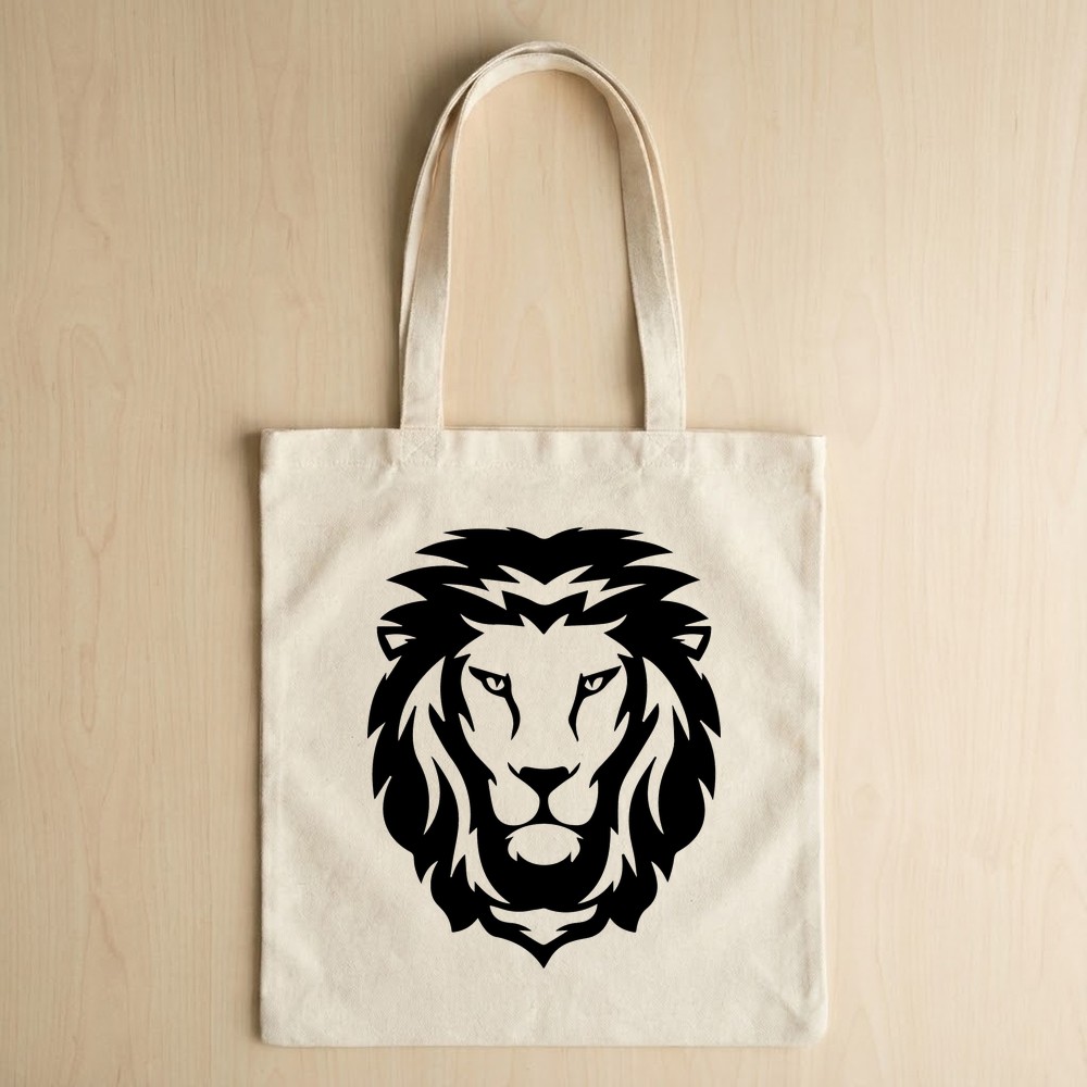 lion head svg tote bag mockup design - Free SVG