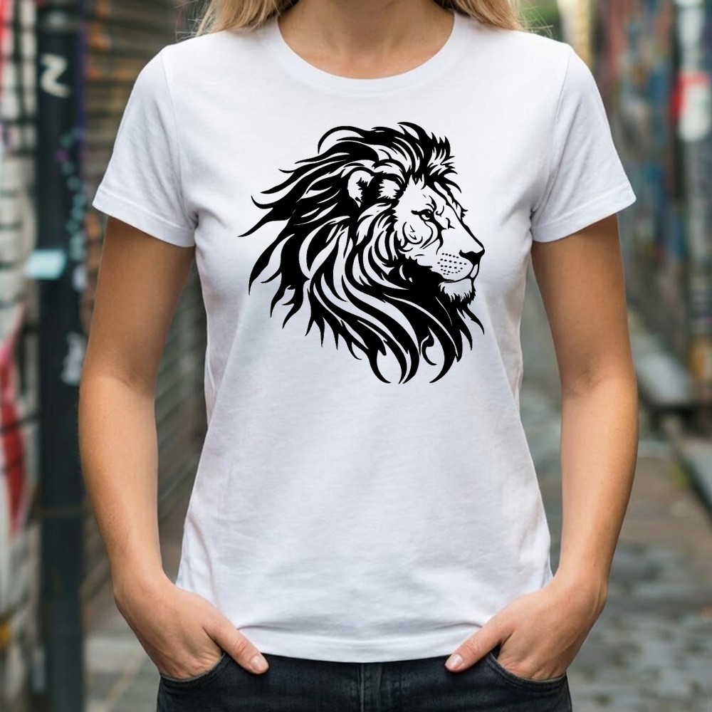 lion svg design on tee shirt mockup free download - Free SVG