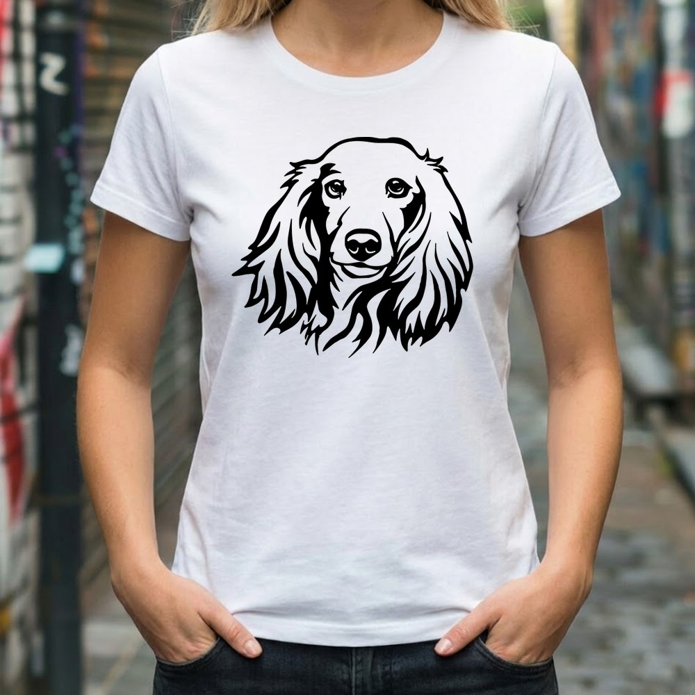 long haired dachshund svg tshirt mockup - Free SVG