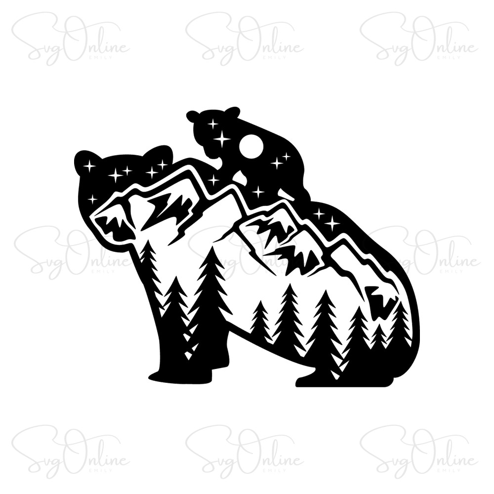 mama bear carrying cub svg free download - Free SVG