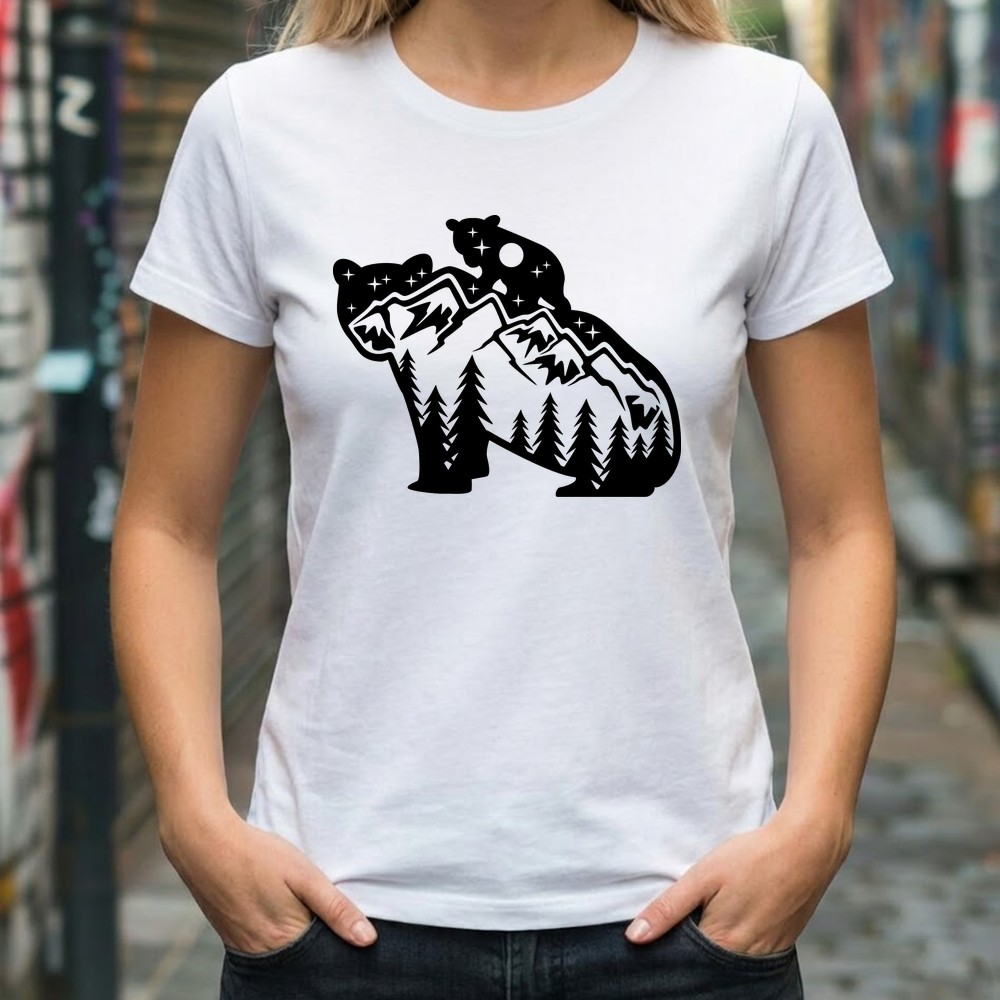 mama bear cub svg tshirt mockup - Free SVG