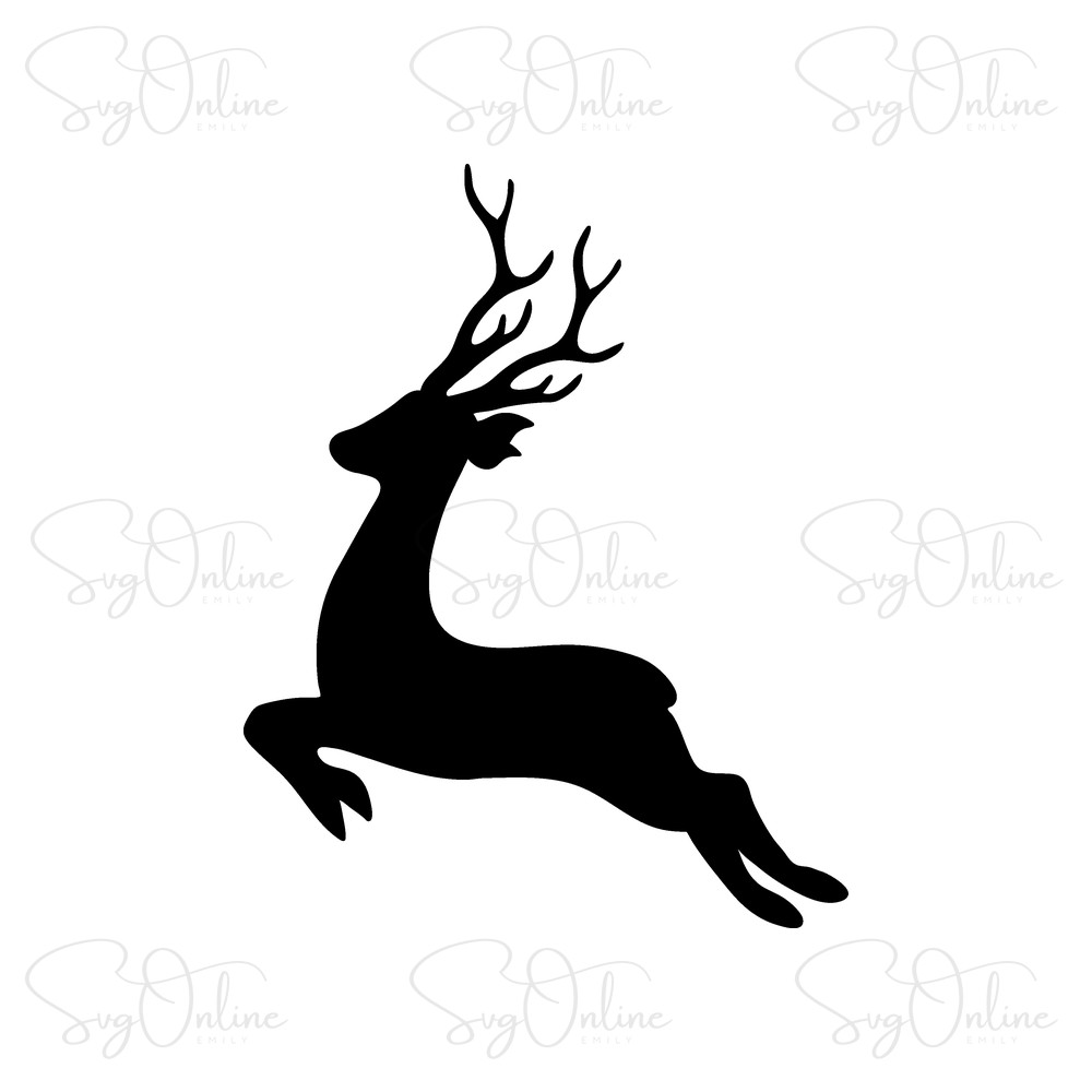 merry christmas leaping reindeer svg free download - Free SVG