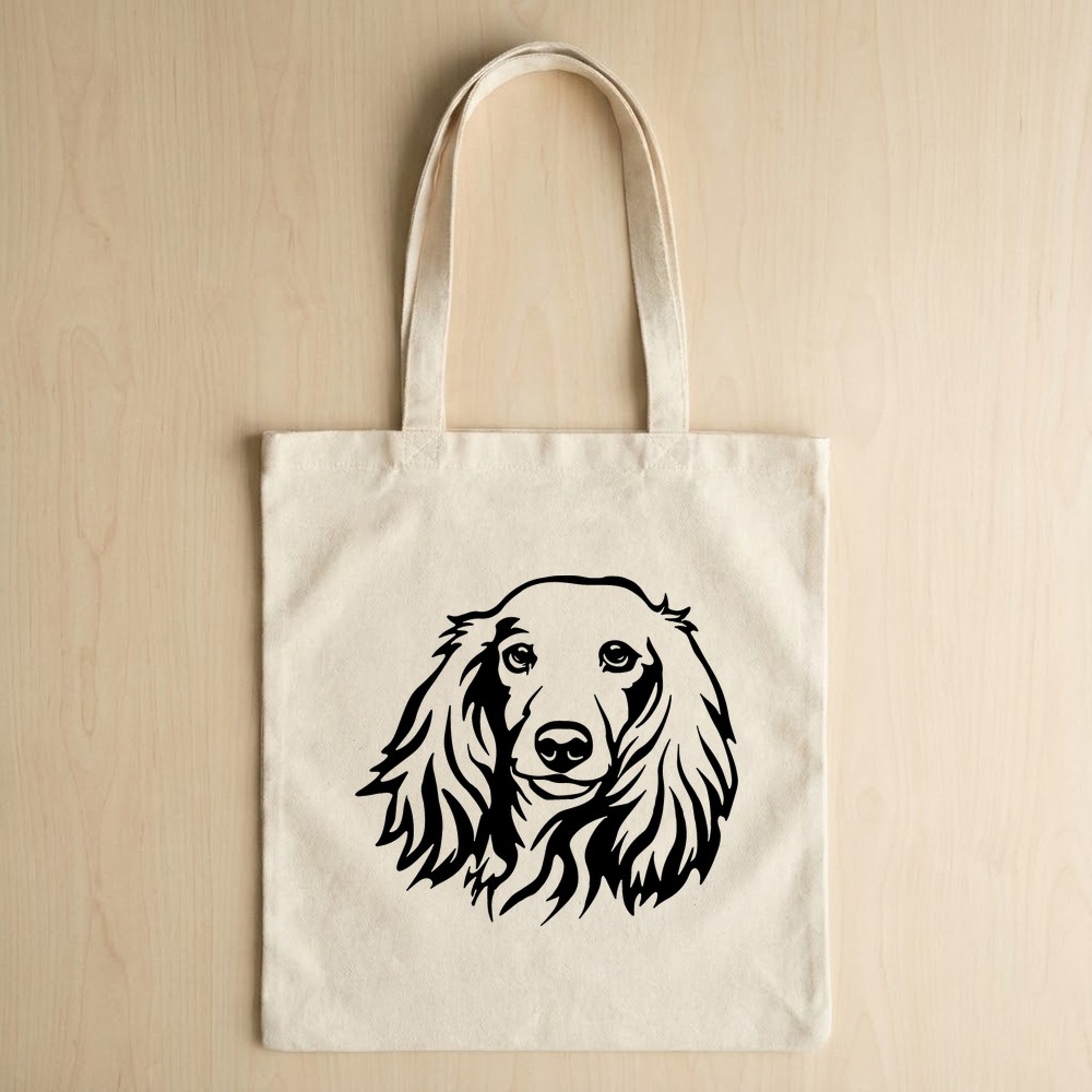 miniature dachshund svg tote bag mockup - Free SVG
