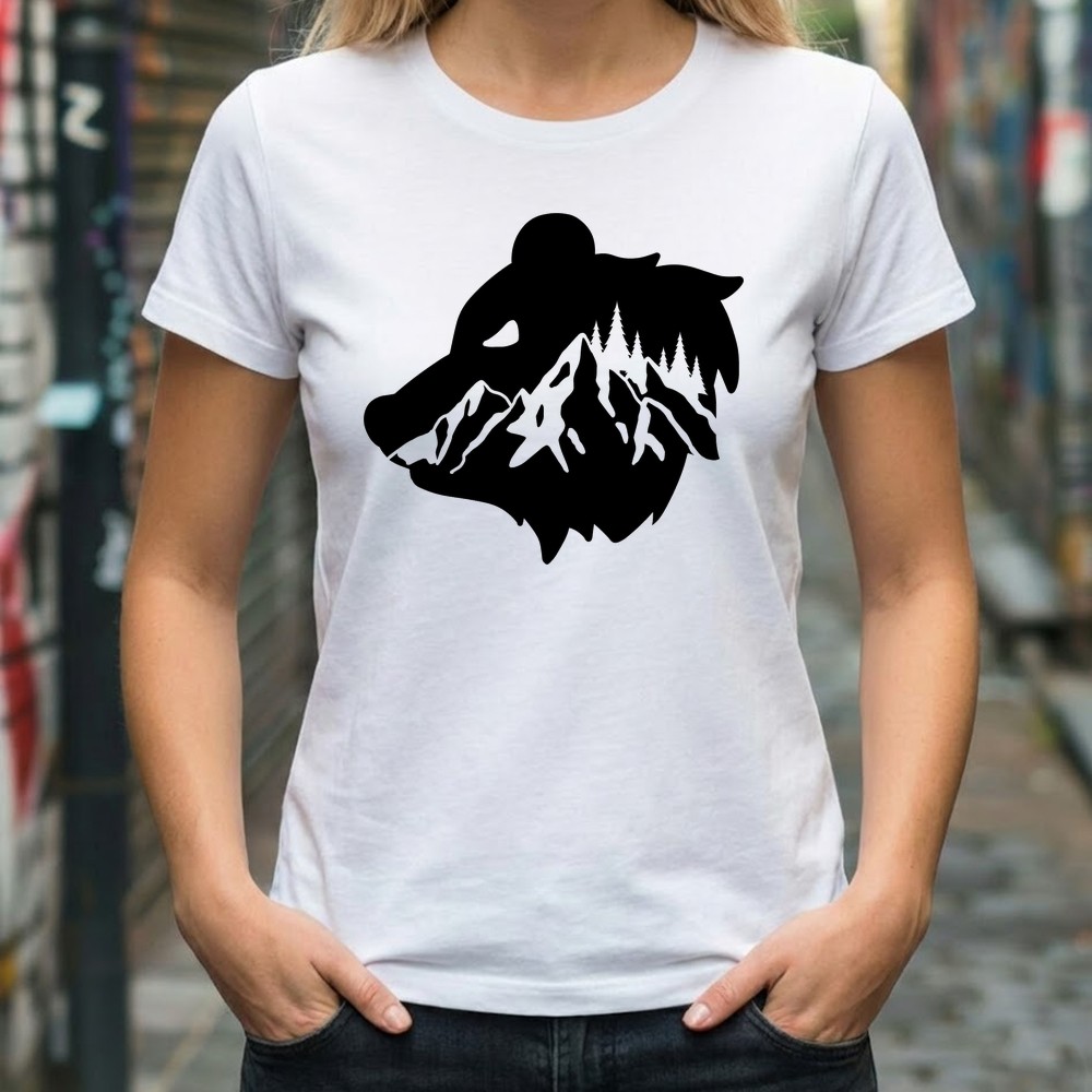 mountain bear svg tshirt mockup free design - Free SVG