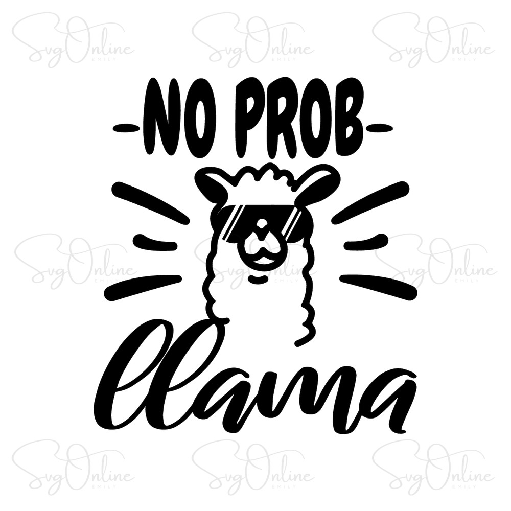 no prob llama svg funny sunglasses design free download - Free SVG