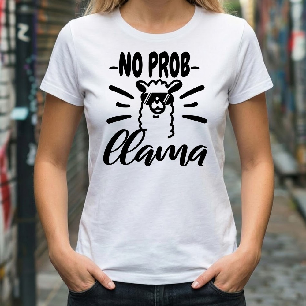 no prob llama svg tshirt mockup funny design - Free SVG