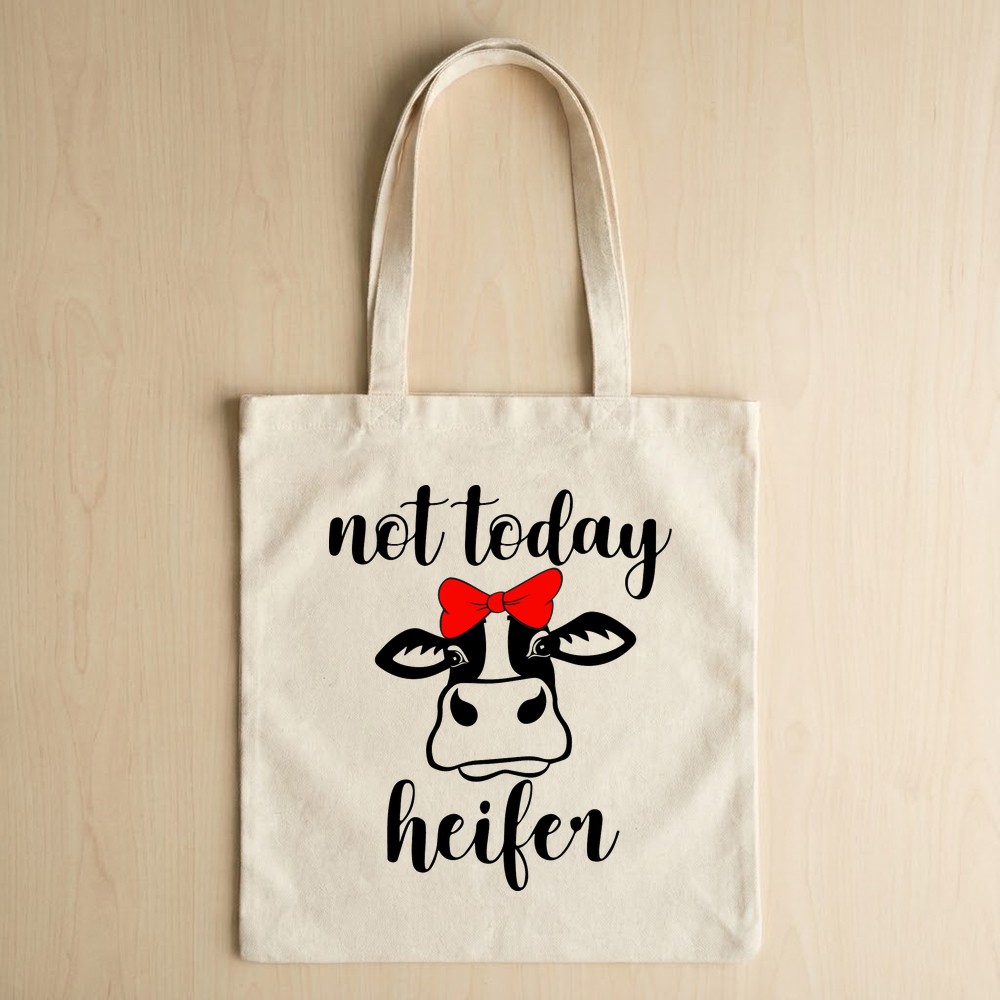 not today heifer svg tote bag mockup free download - Free SVG