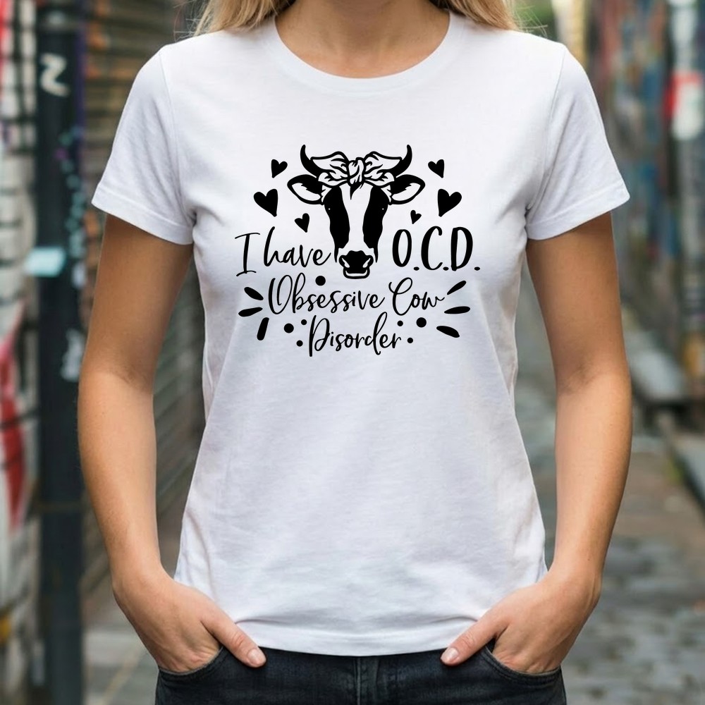 obsessive cow disorder svg tshirt mockup design - Free SVG