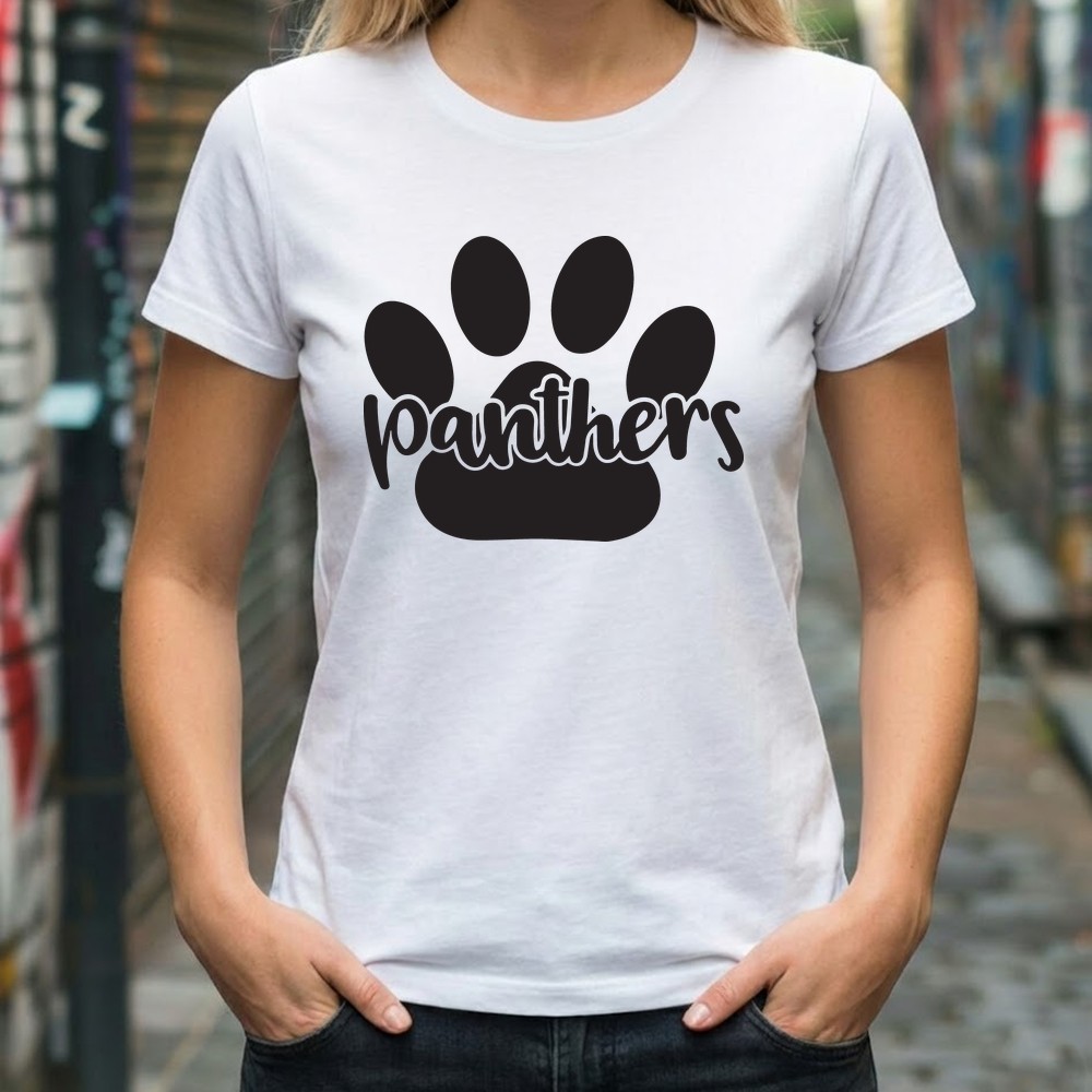 panthers paw svg black tshirt mockup - Free SVG