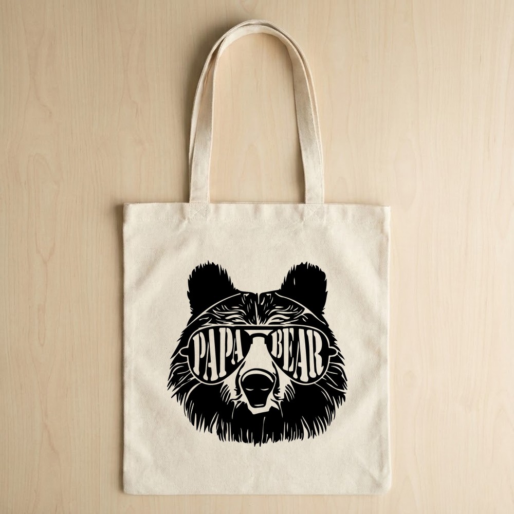 papa bear svg tote bag mockup cricut project - Free SVG