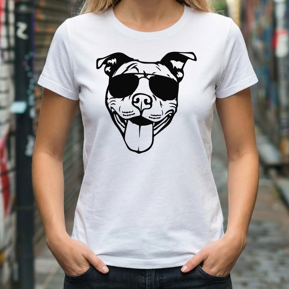 pitbull sunglasses svg tshirt mockup - Free SVG