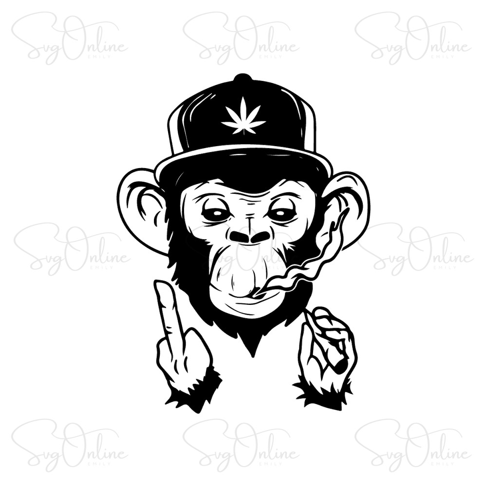 rasta monkey smoking joint svg free download - Free SVG