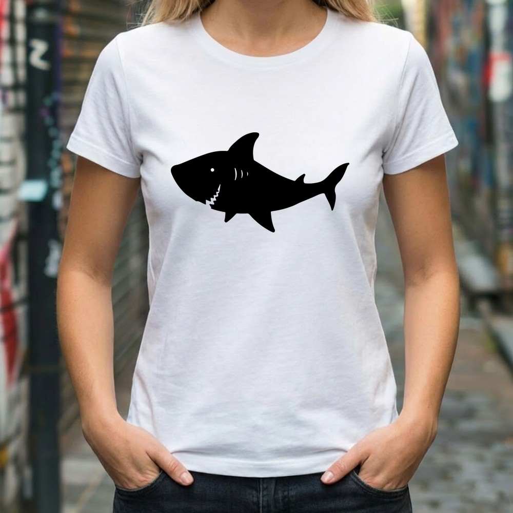 shark svg design printed on tshirt mockup - Free SVG