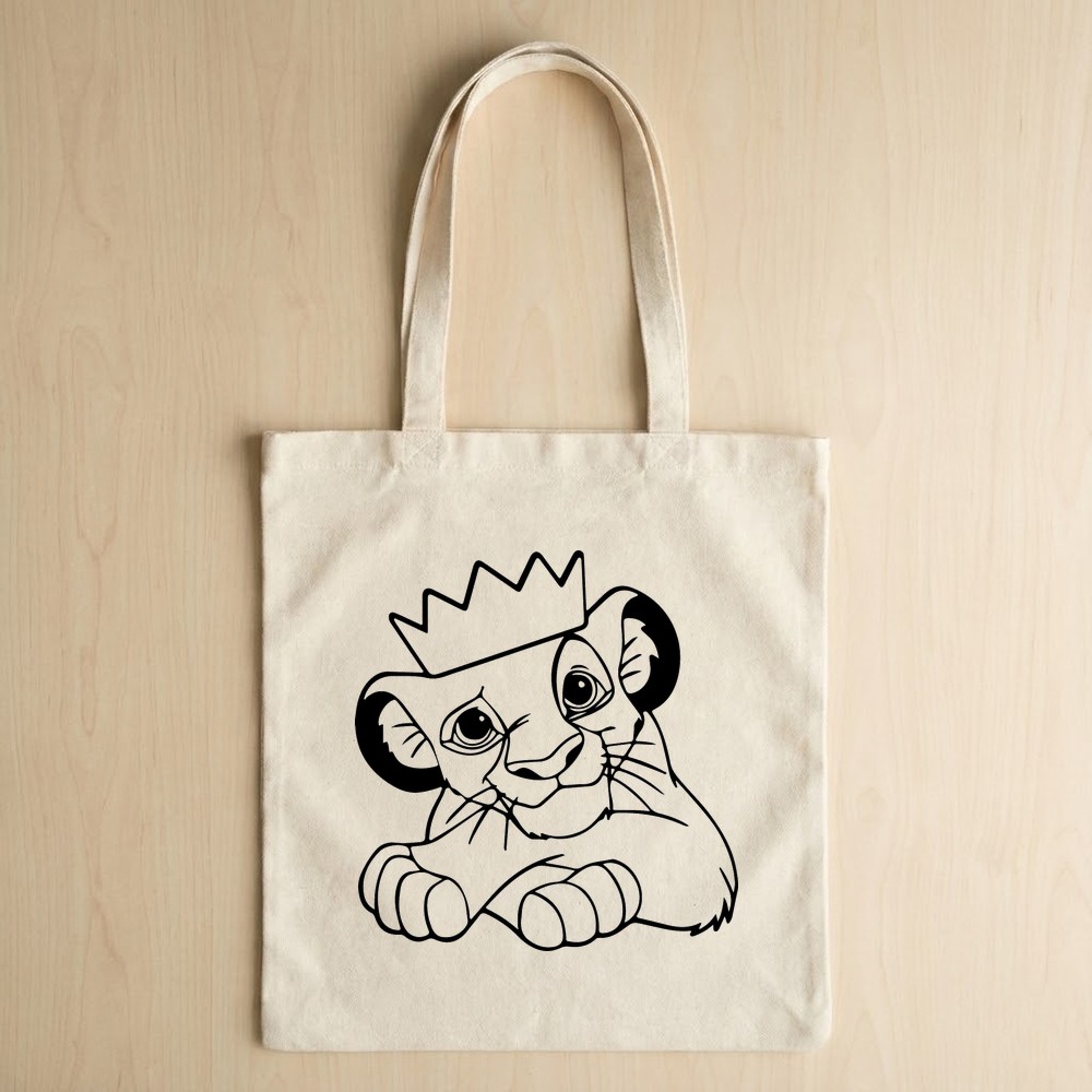 simba lion king crown svg tote bag mockup - Free SVG