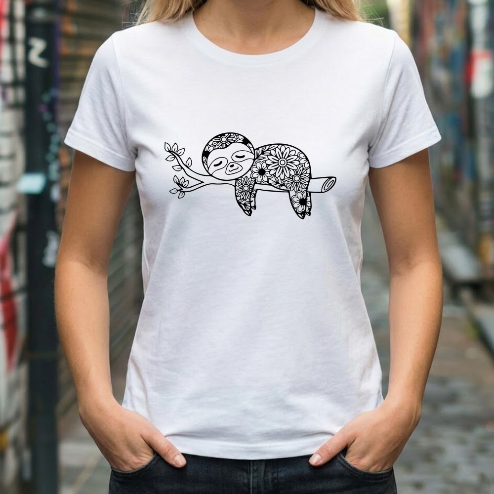 sloth mandala svg t shirt mockup - Free SVG