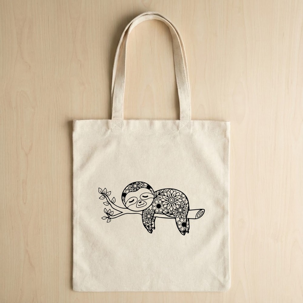 sloth mandala svg tote bag mockup - Free SVG