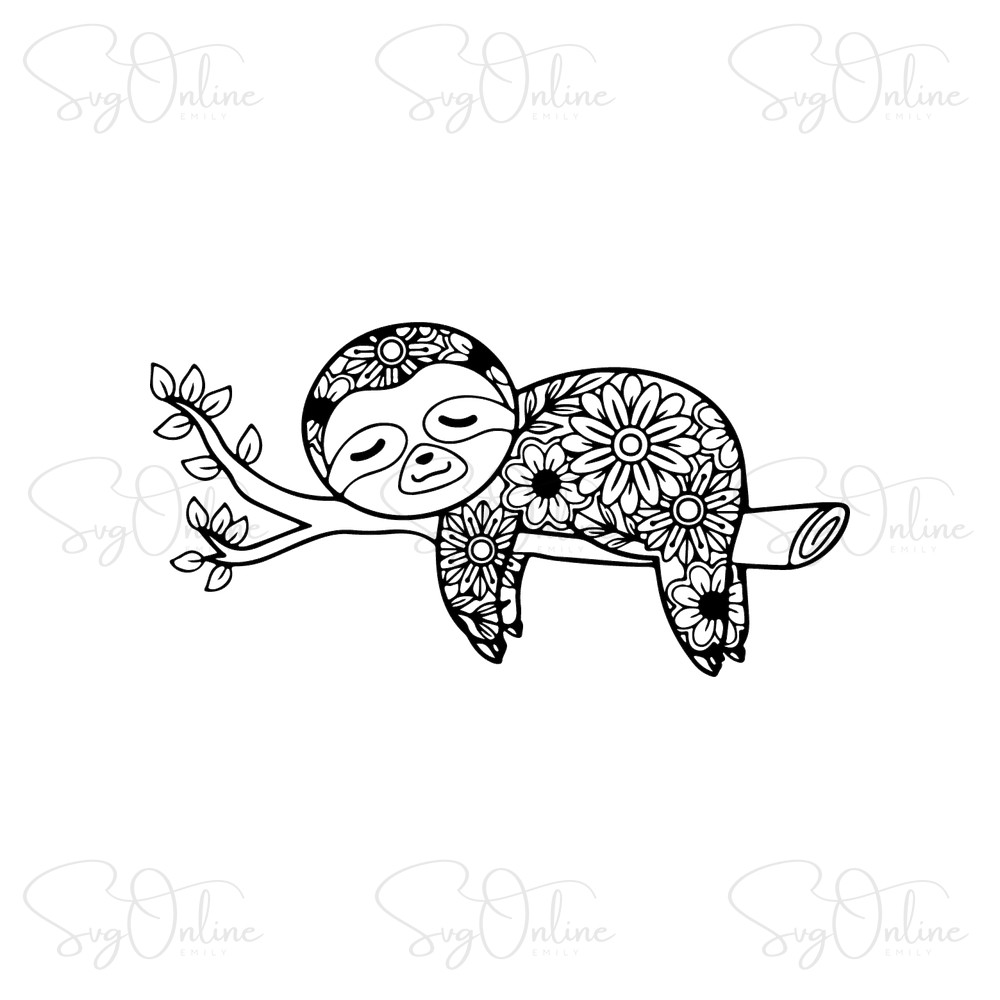 sloth mandala zentangle svg free download - Free SVG